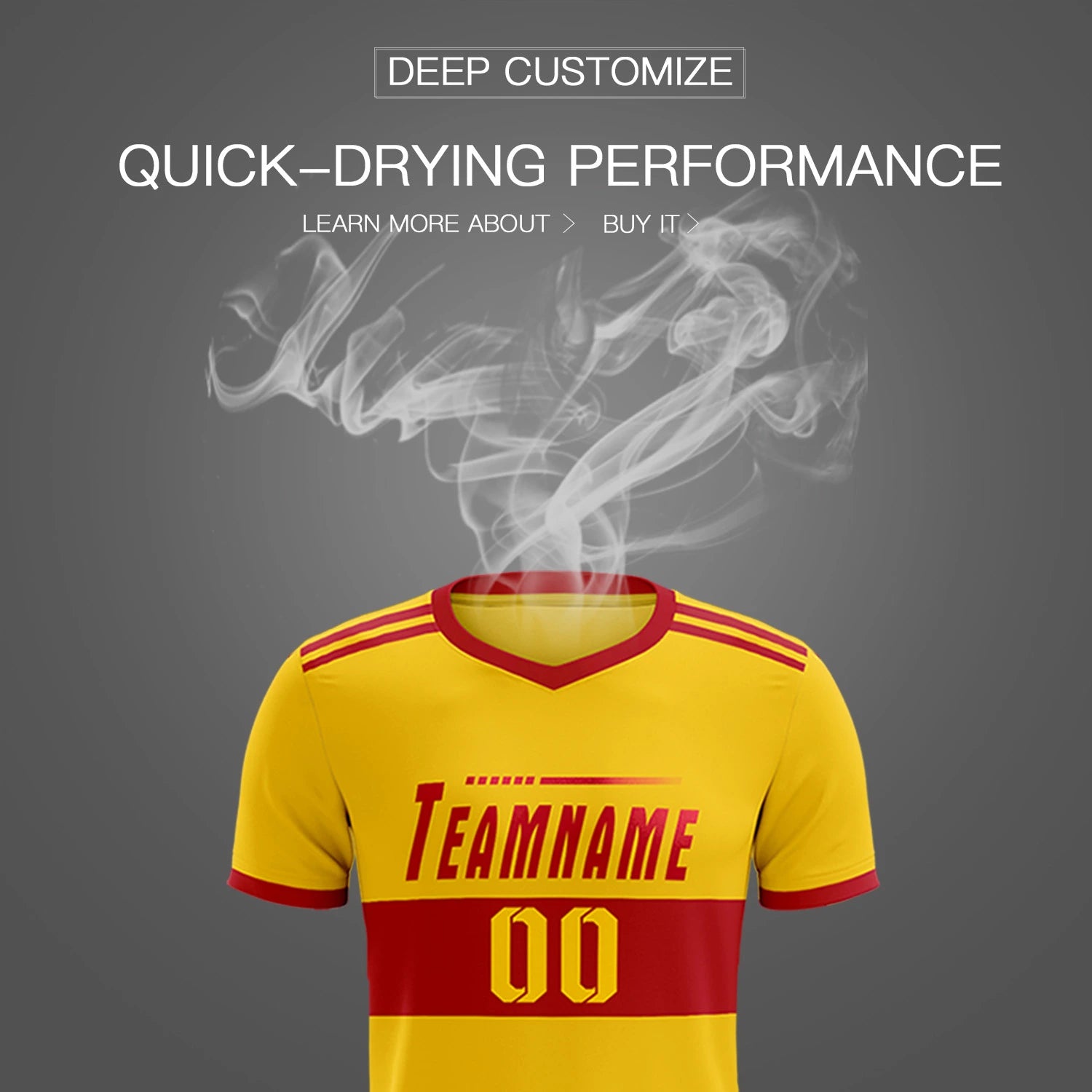 Custom Gold01 Red Breathable Soccer Sets Jersey