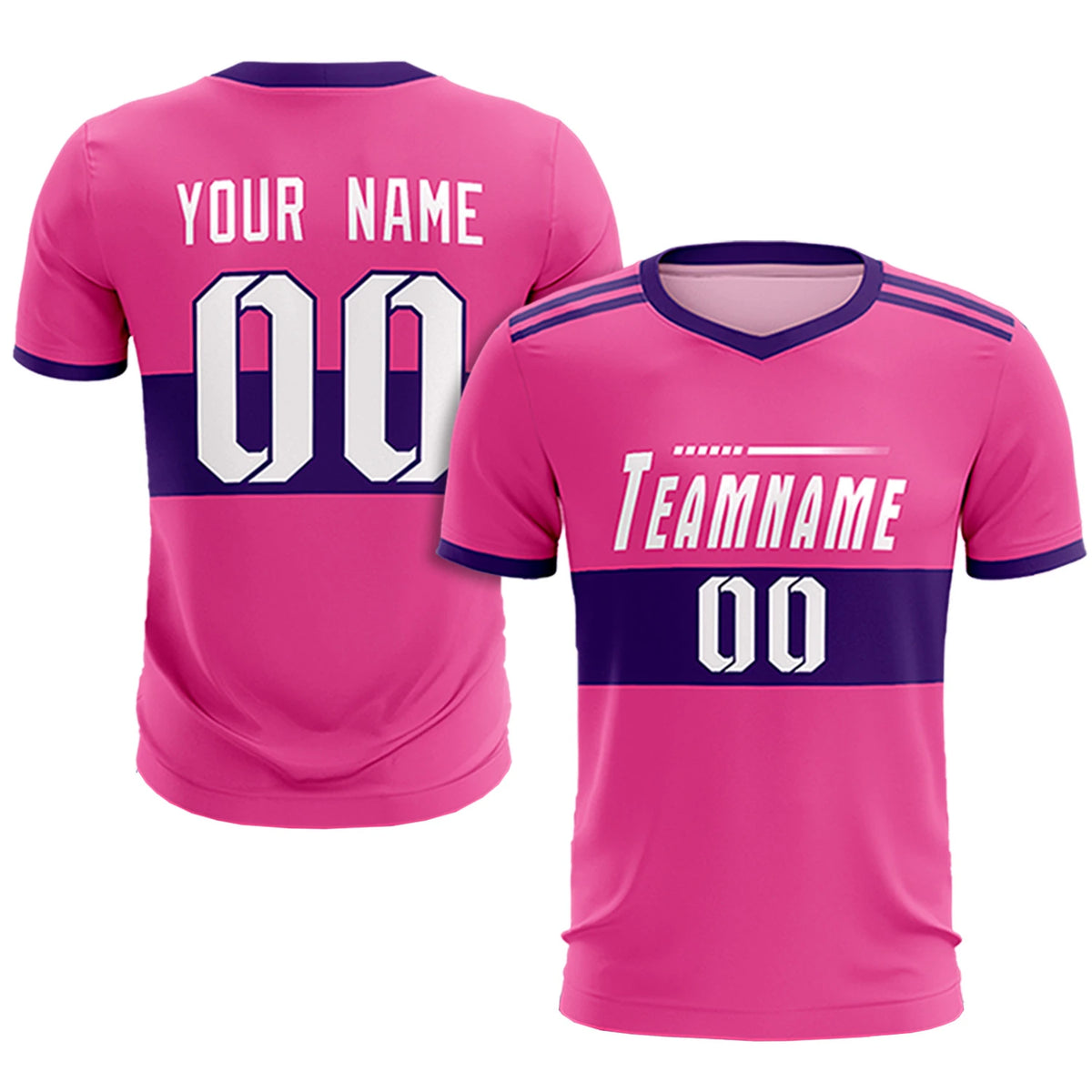 Custom Pink Purple Breathable Soccer Sets Jersey