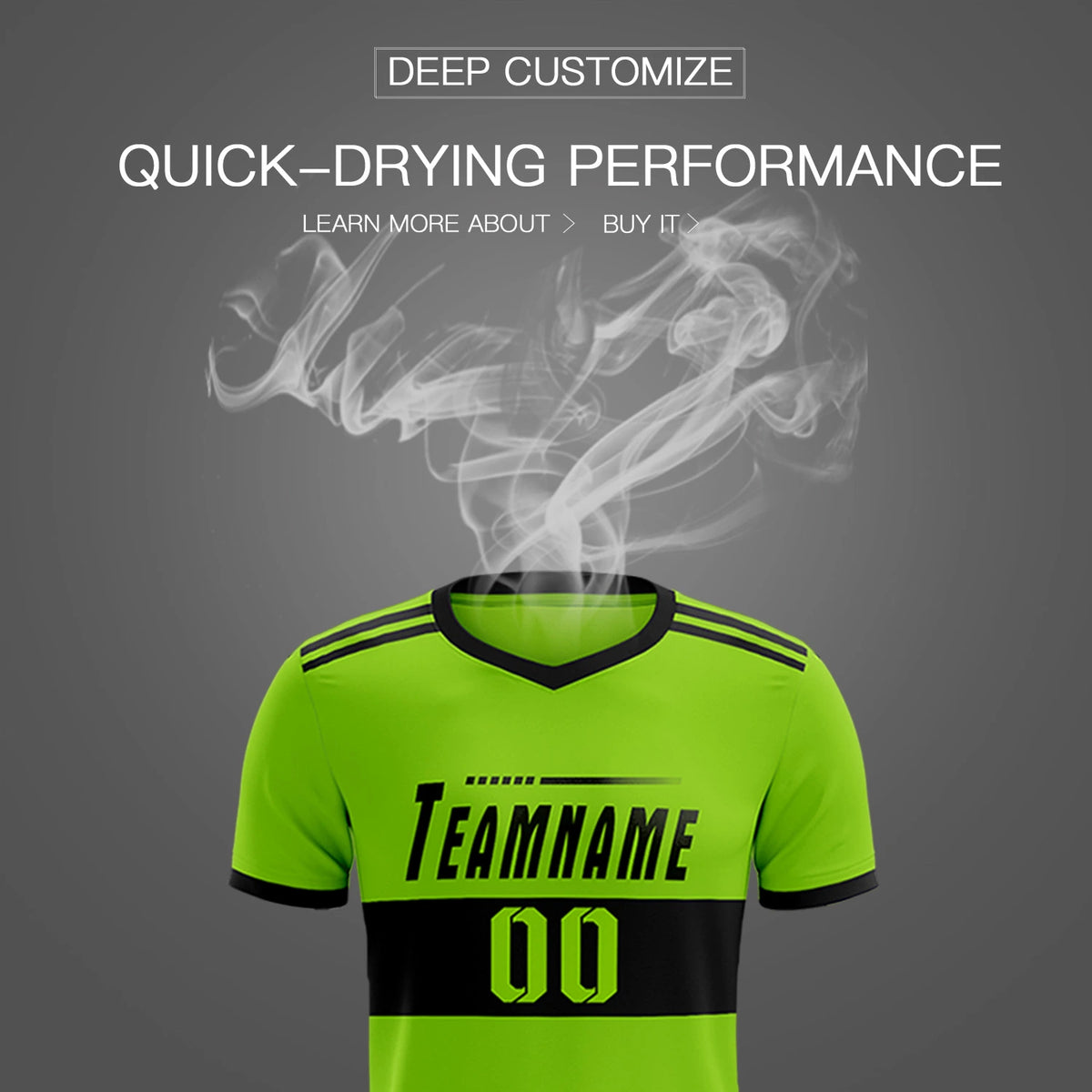 Custom Neon Green-Black Breathable Soccer Sets Jersey