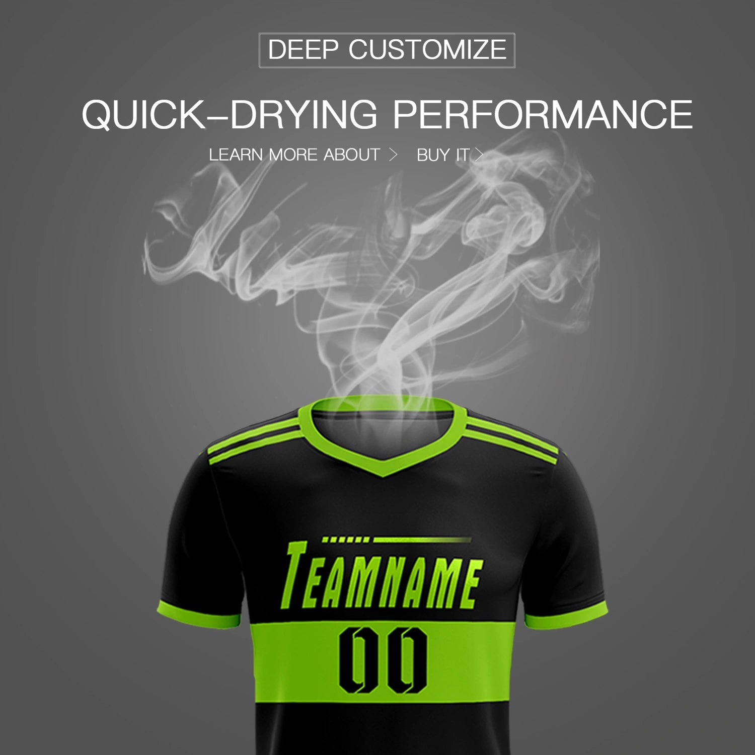 Custom Black-Neon Green Breathable Soccer Sets Jersey