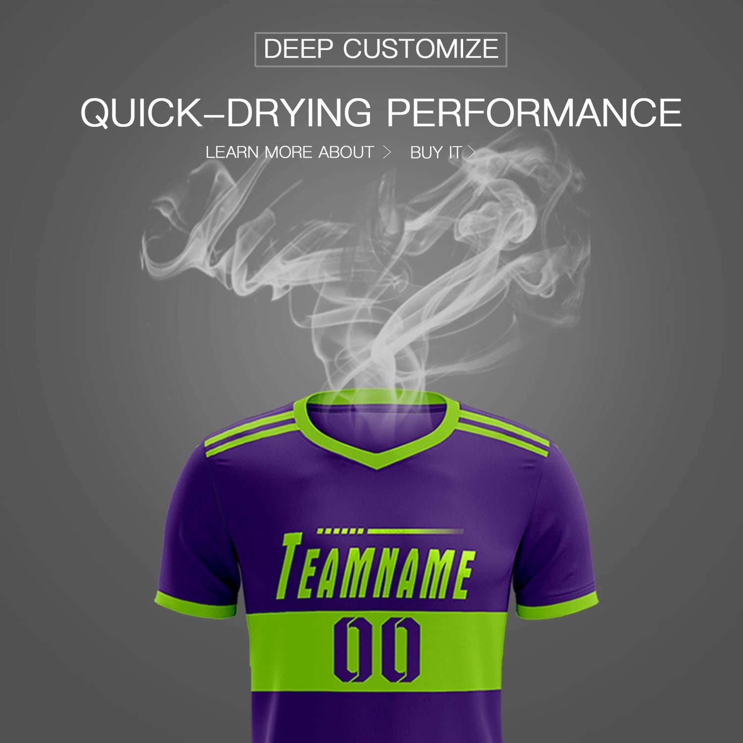 Custom Purple-Neon Green Breathable Soccer Sets Jersey
