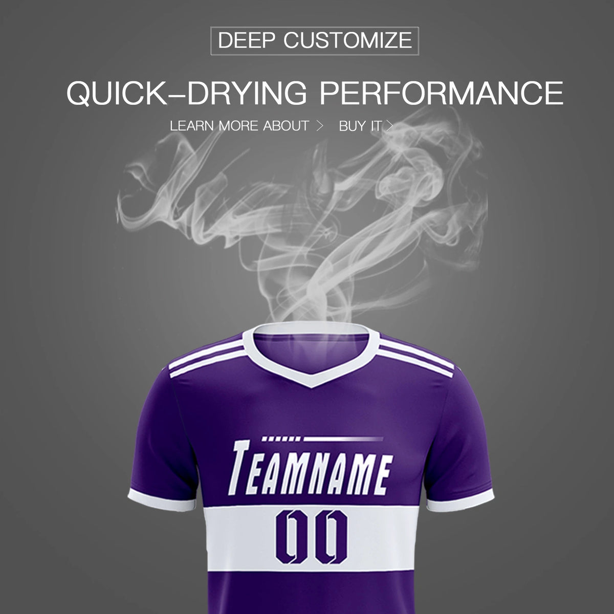 Custom Purple White Breathable Soccer Sets Jersey