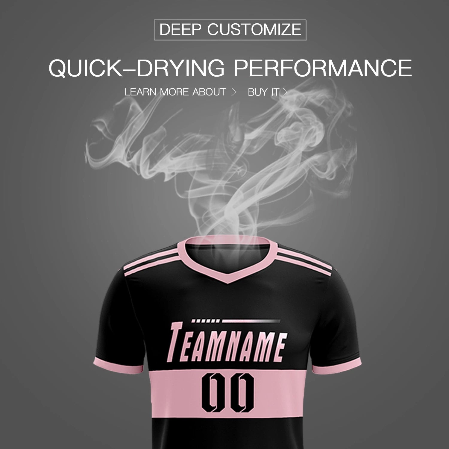 Custom Black-Light Pink Breathable Soccer Sets Jersey