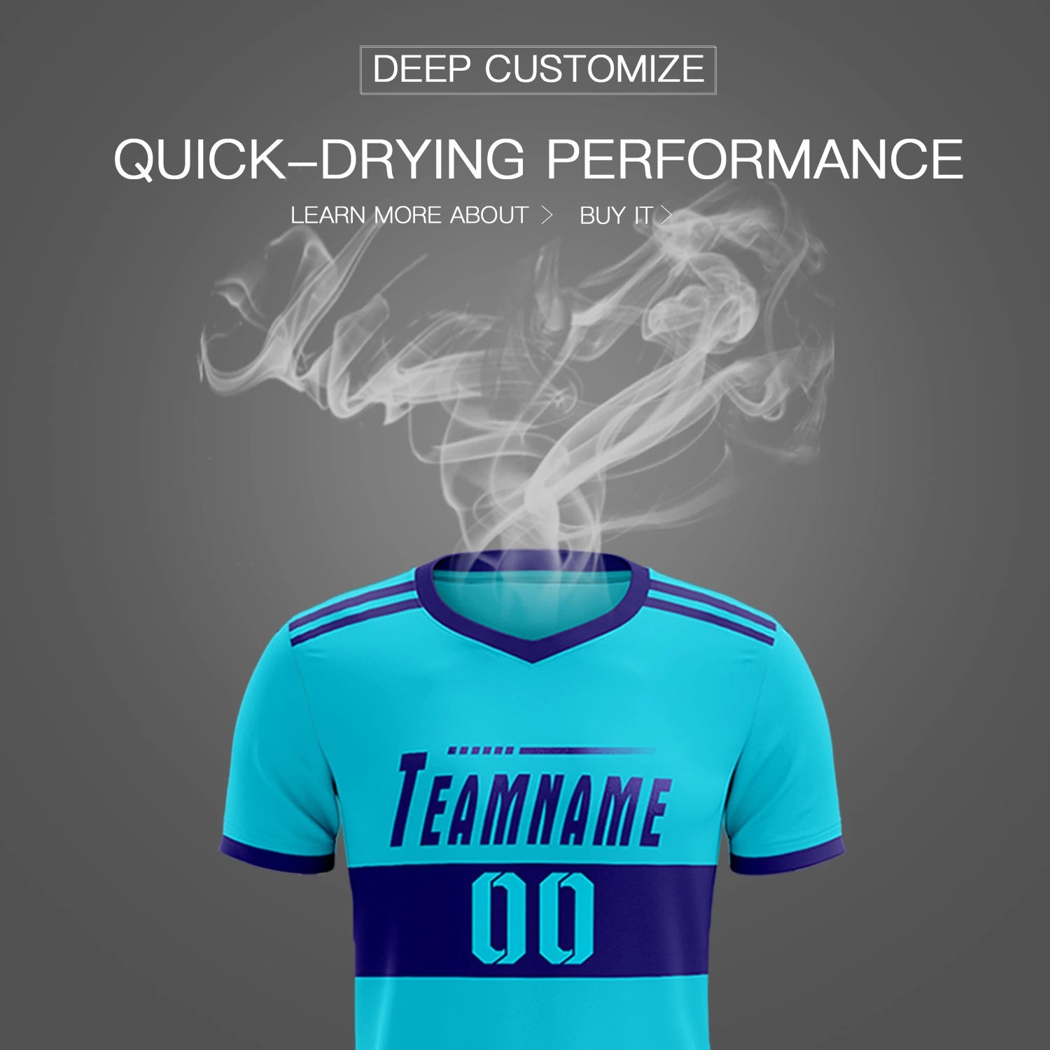 Custom Sky Blue-Black Breathable Soccer Sets Jersey