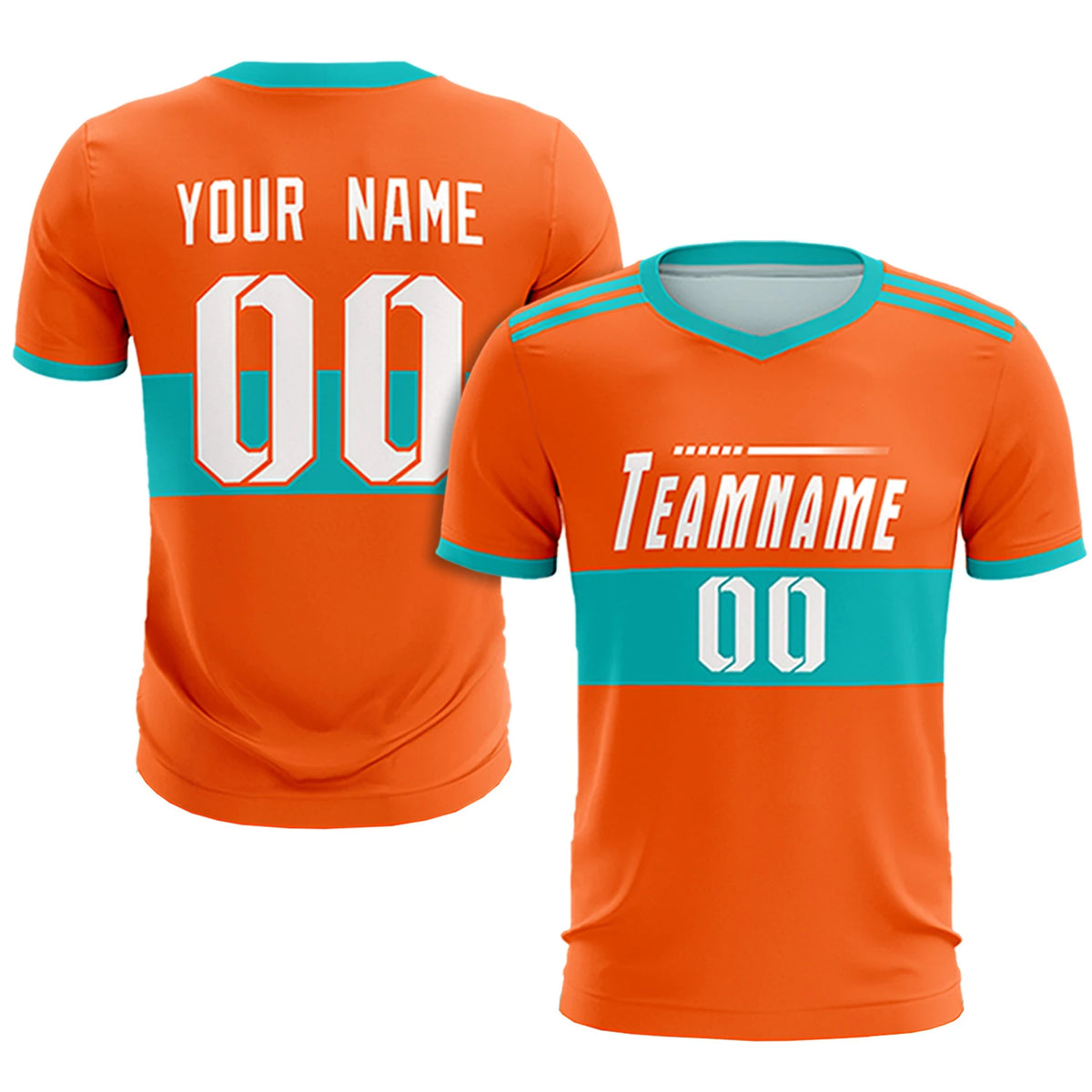 Custom Orange-Bright Green Breathable Soccer Sets Jersey