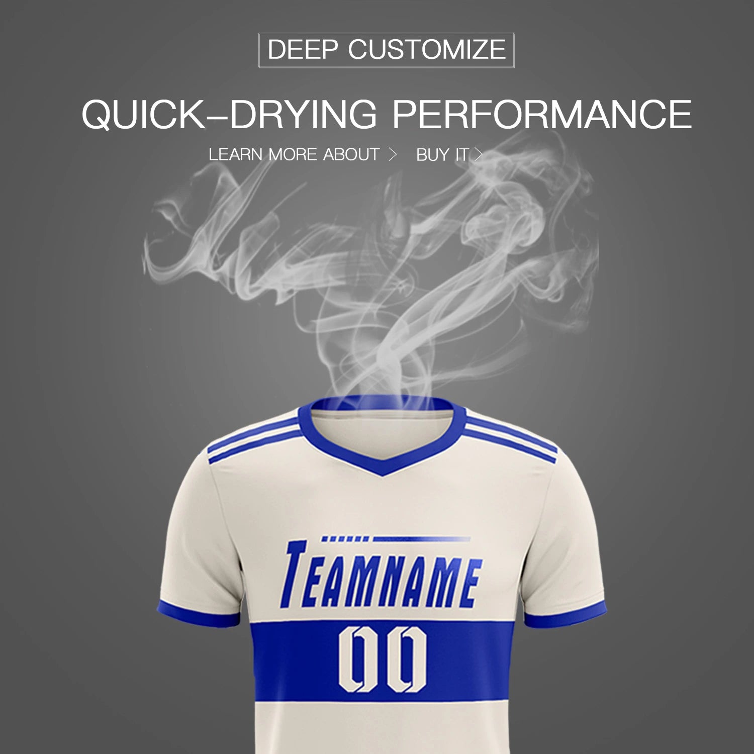 Custom Khaki-Royal Blue Breathable Soccer Sets Jersey