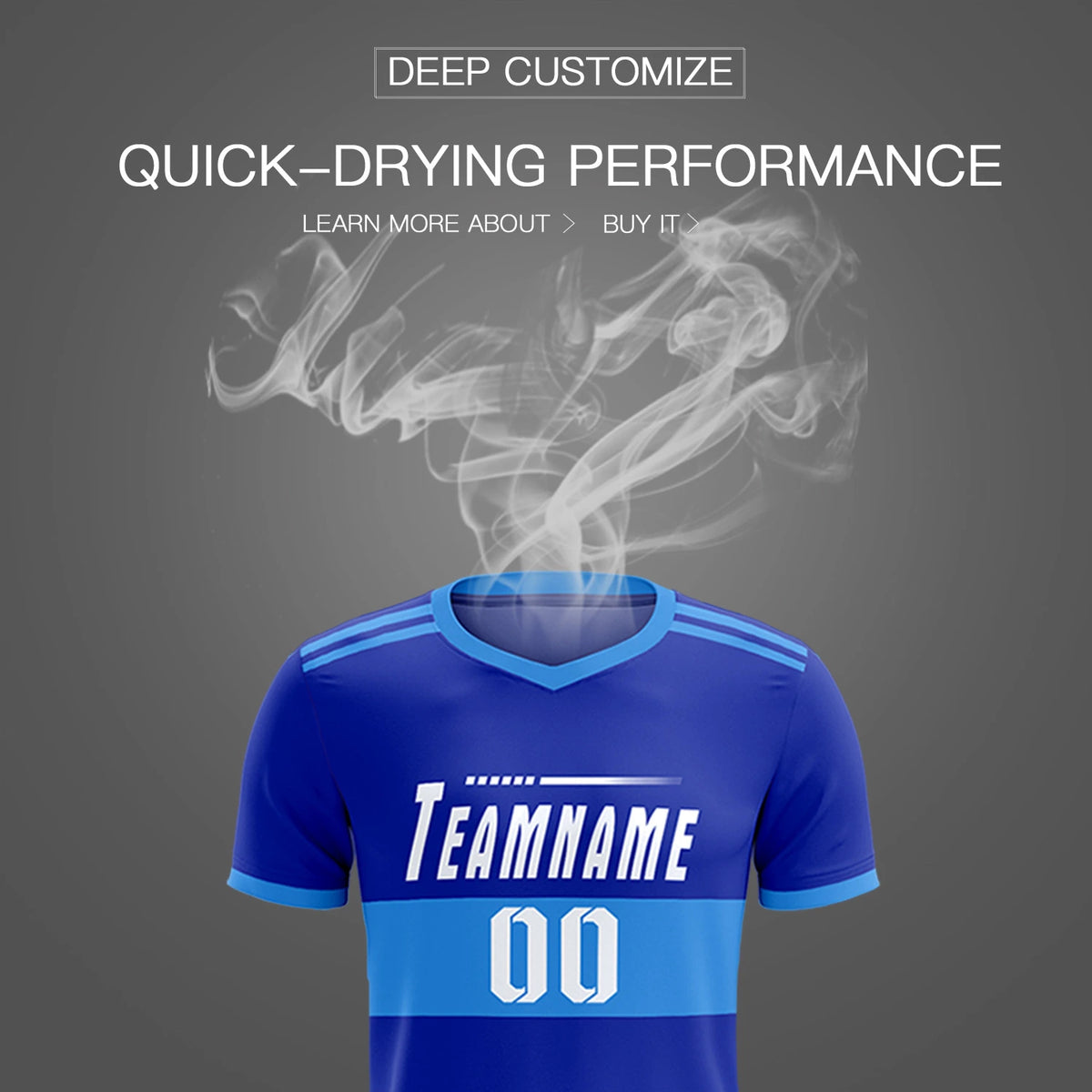 Custom Royal Blue-Powder Blue Breathable Soccer Sets Jersey
