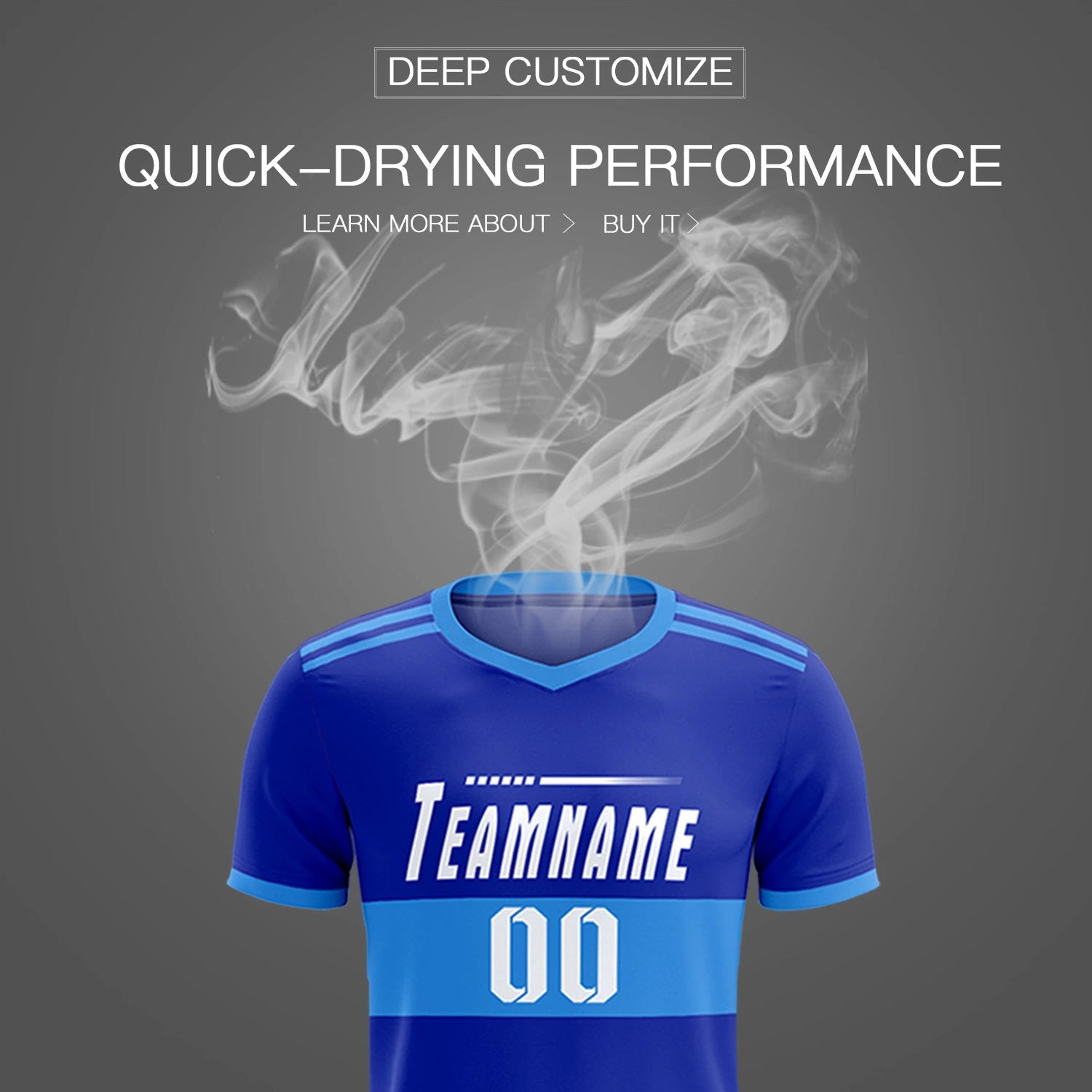 Custom Royal Blue-Powder Blue Breathable Soccer Sets Jersey