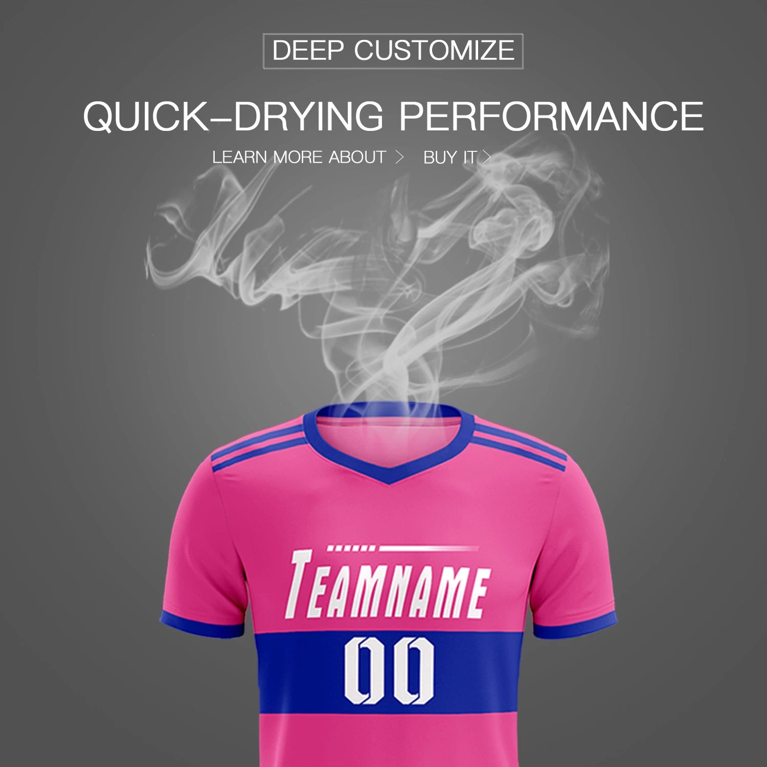 Custom Pink-Royal Blue Breathable Soccer Sets Jersey