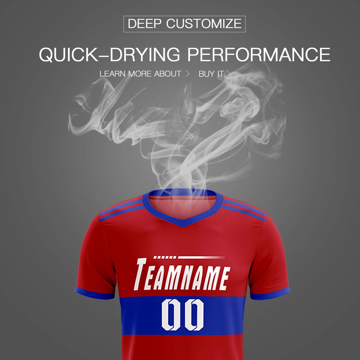 Custom Red-Royal Blue Breathable Soccer Sets Jersey