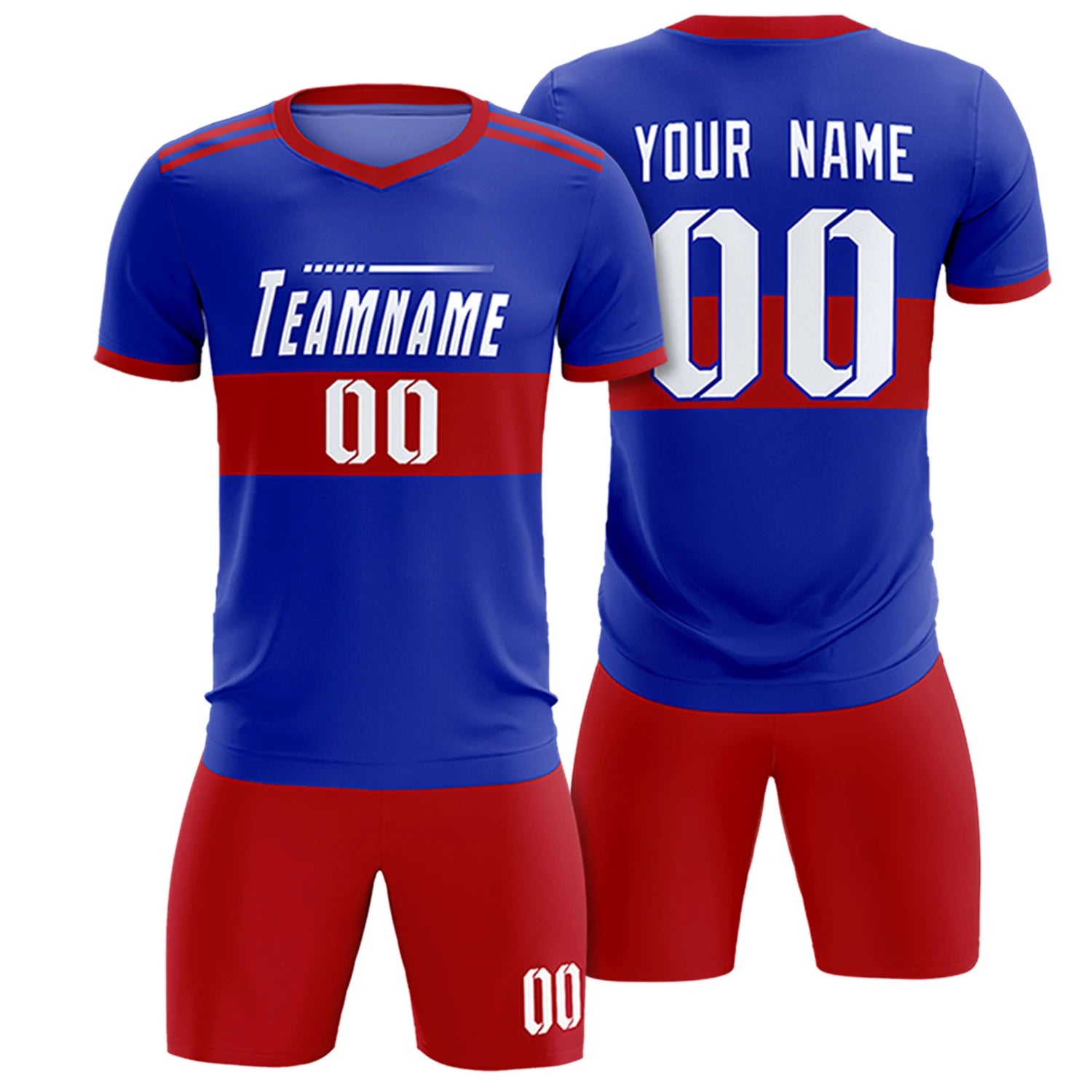 Custom Royal Blue-Red Breathable Soccer Sets Jersey