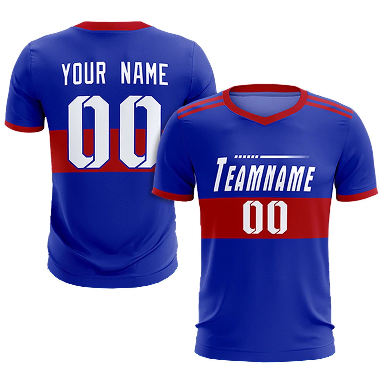 Custom Royal Blue-Red Breathable Soccer Sets Jersey
