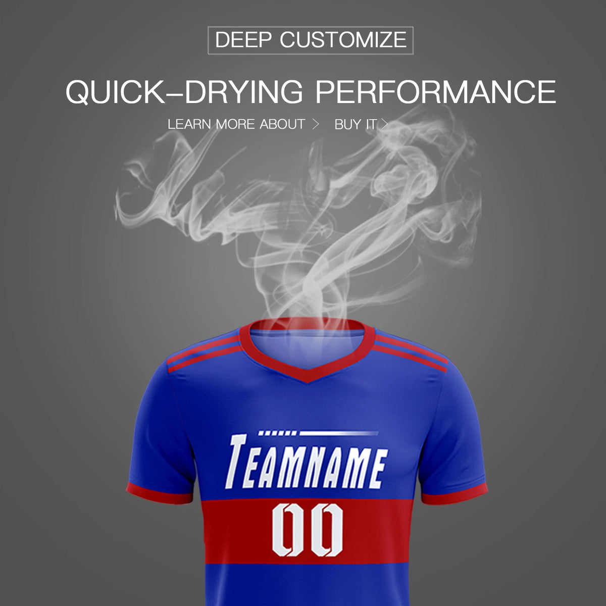 Custom Royal Blue-Red Breathable Soccer Sets Jersey