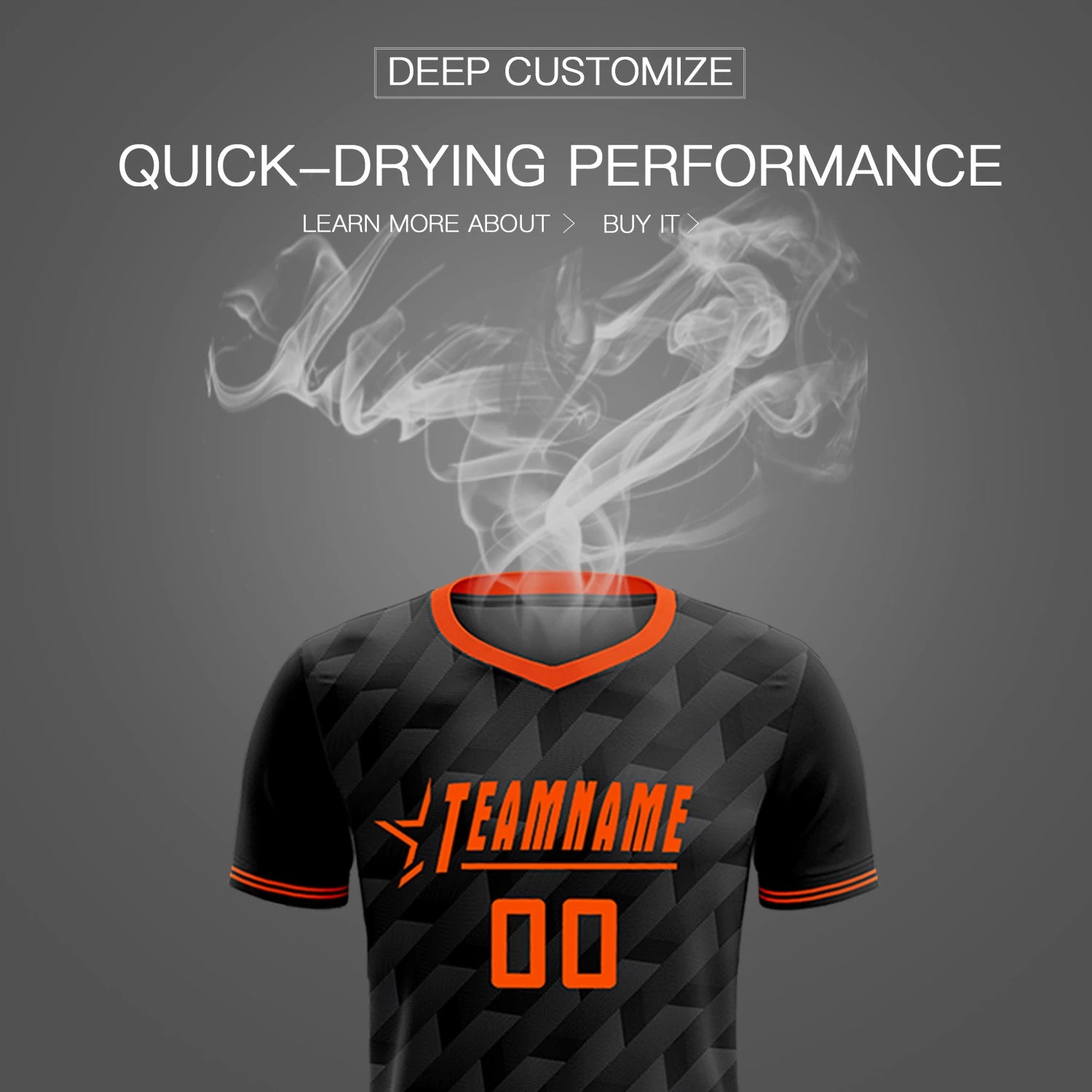 Custom Black Orange Training Uniform Soccer Sets Jersey