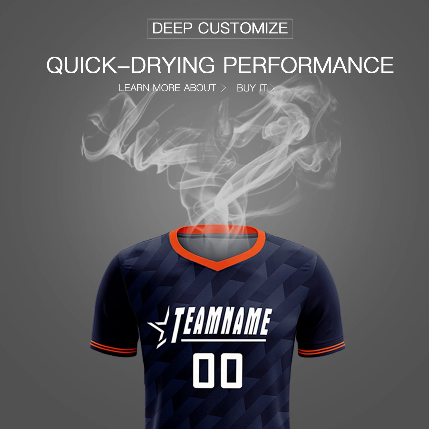 Custom Navy Orange Training Uniform Soccer Sets Jersey