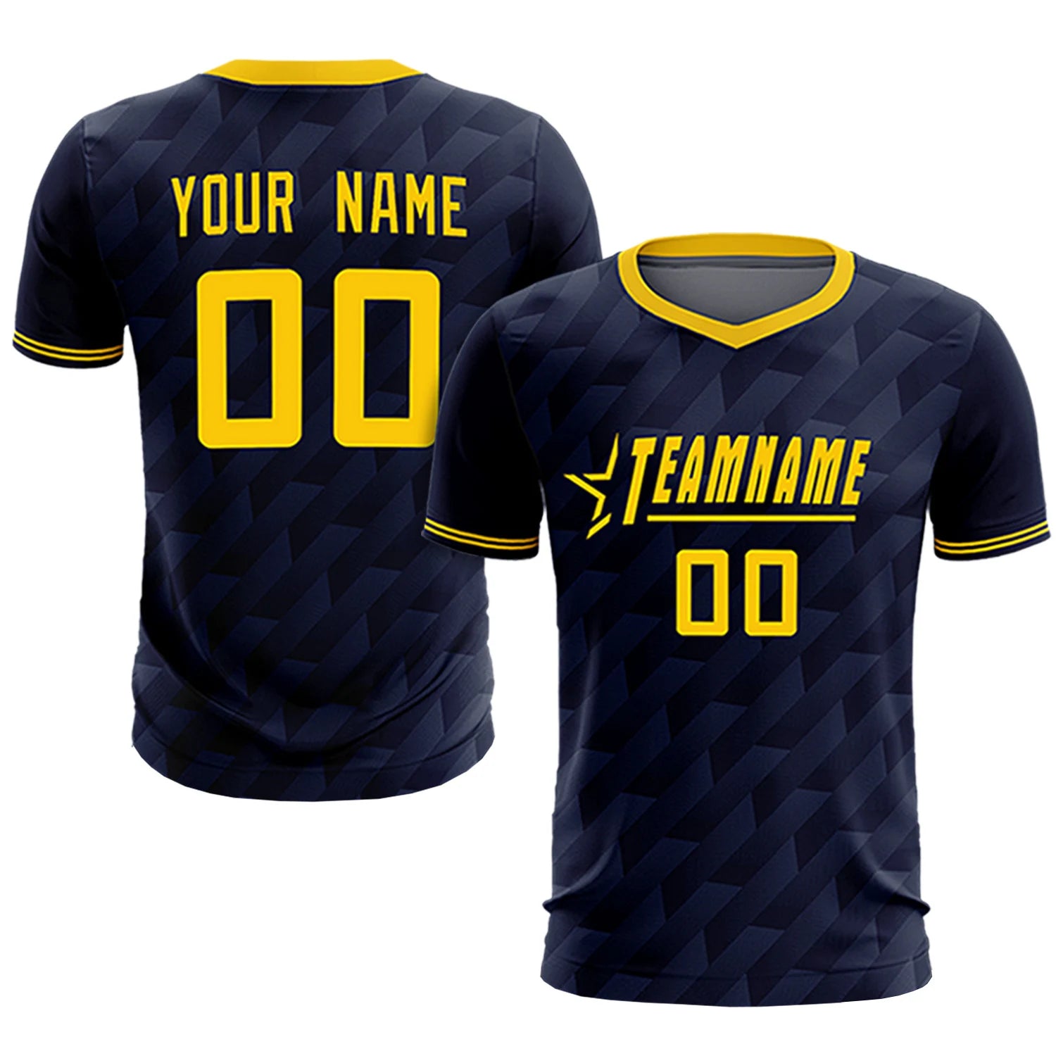 Custom Navy Gold01 Training Uniform Soccer Sets Jersey