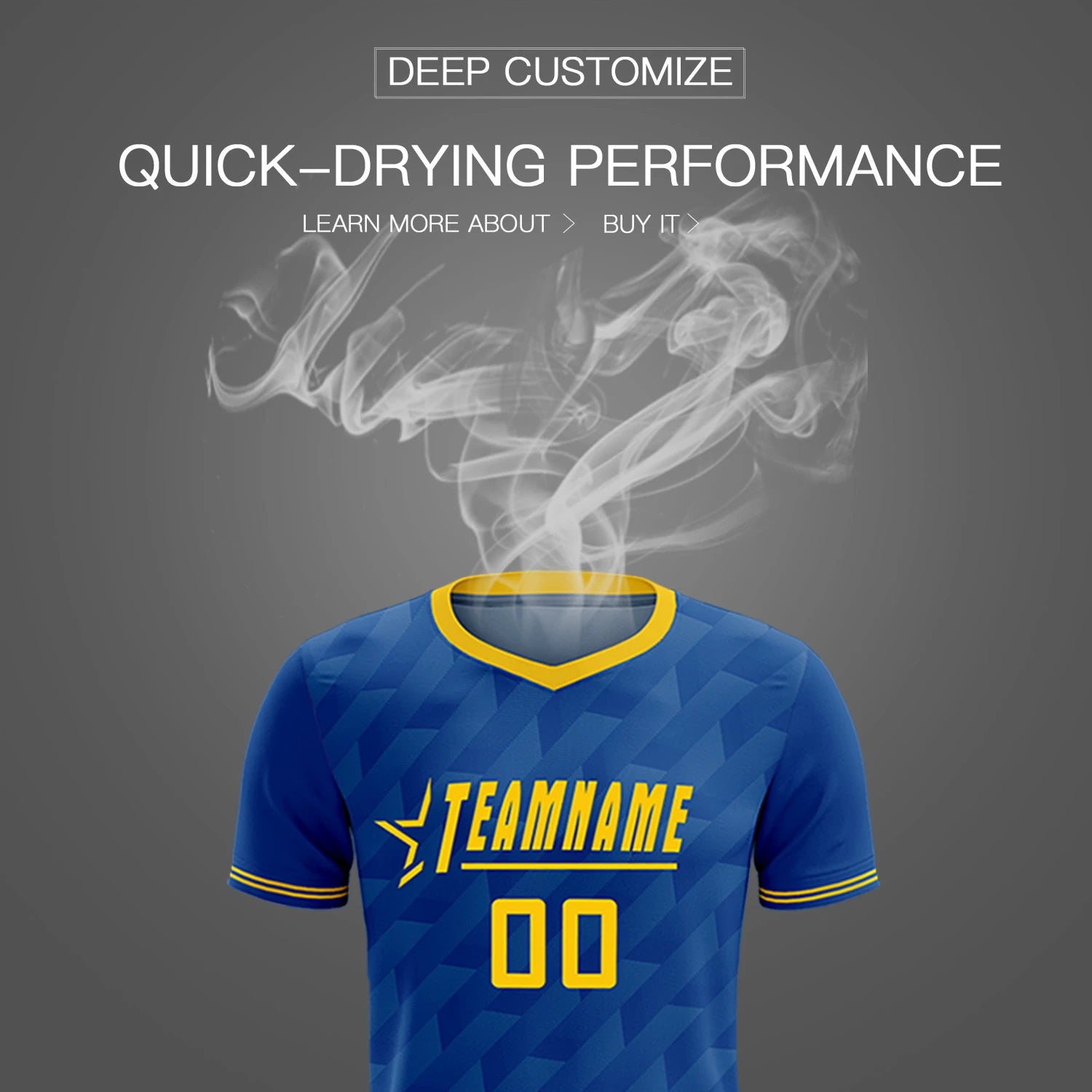 Custom Royal Blue Gold01 Training Uniform Soccer Sets Jersey