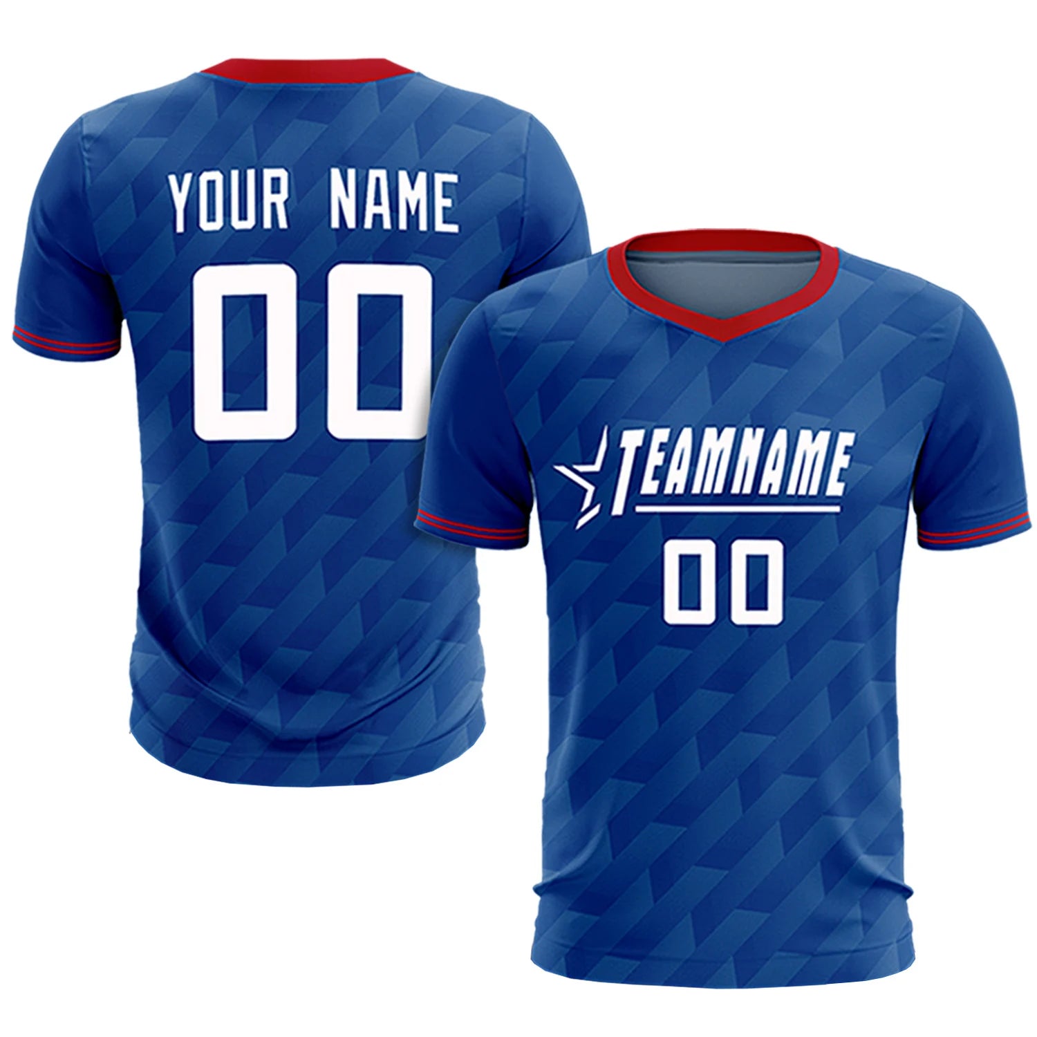 Custom Royal Blue Red Training Uniform Soccer Sets Jersey