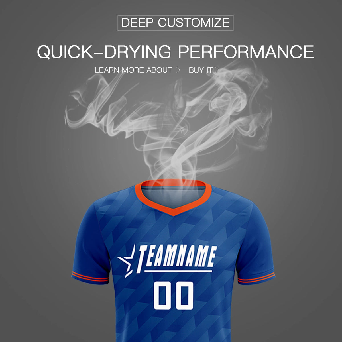 Custom Royal Blue Orange Training Uniform Soccer Sets Jersey