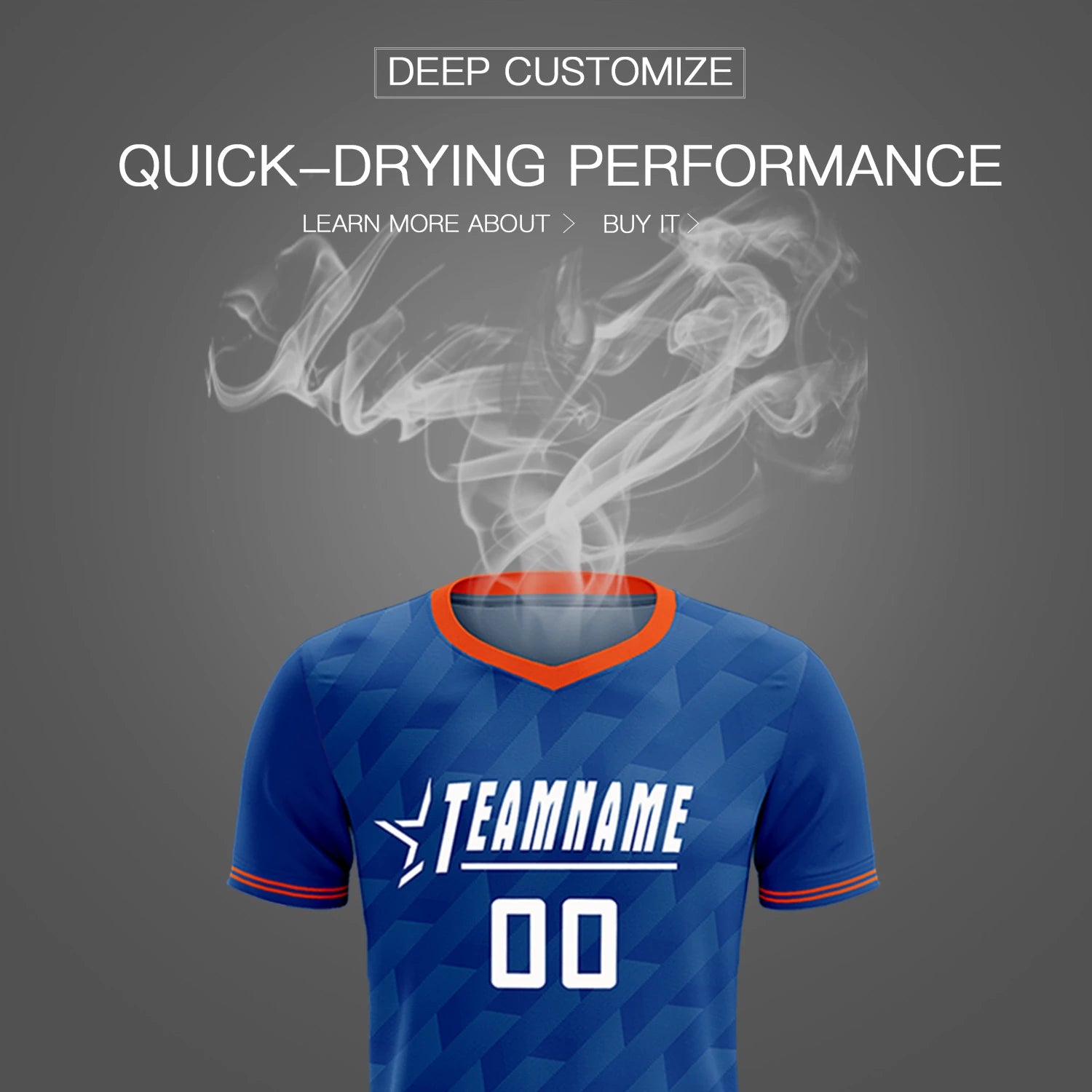 Custom Royal Blue Orange Training Uniform Soccer Sets Jersey