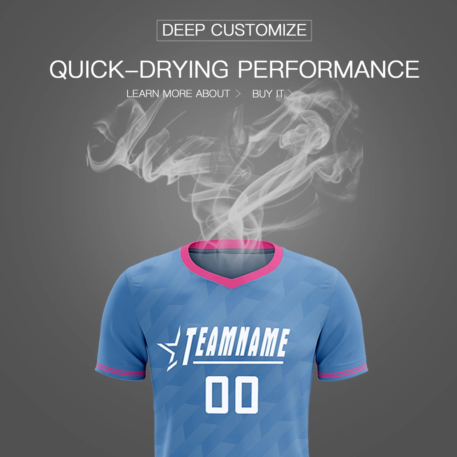 Custom Light Blue Pink Training Uniform Soccer Sets Jersey