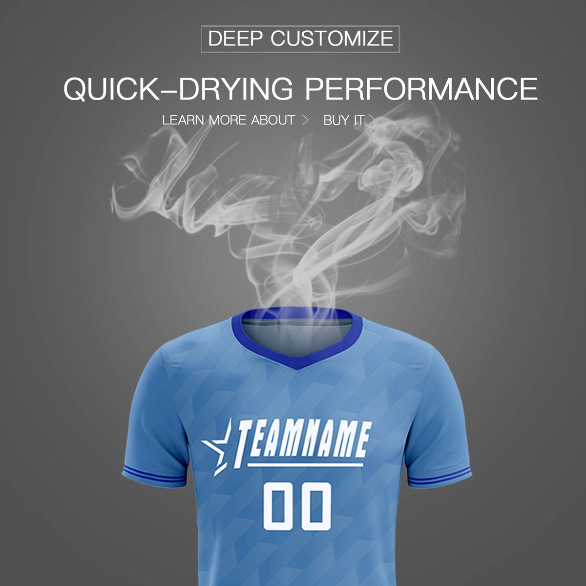 Custom Light Blue Royal Blue Training Uniform Soccer Sets Jersey