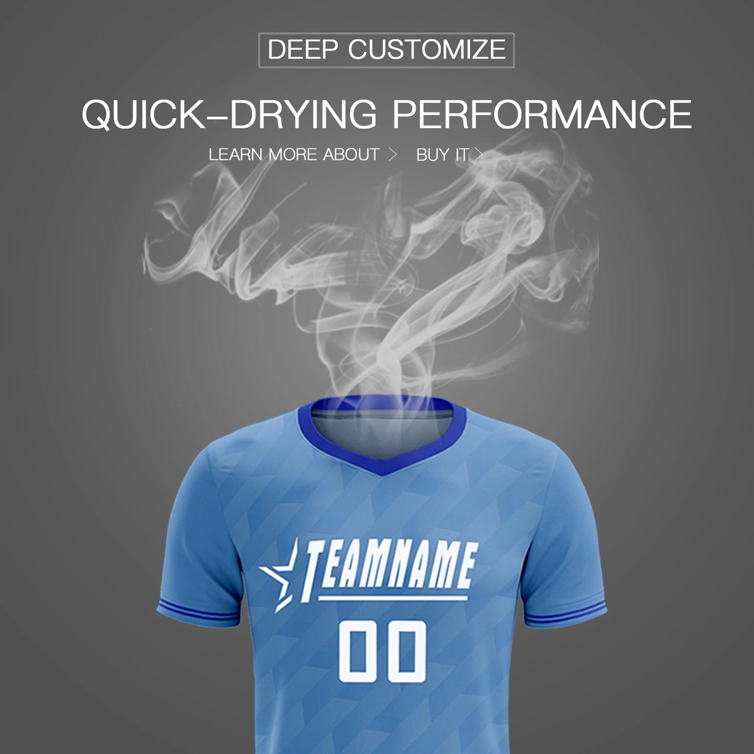 Custom Light Blue Royal Blue Training Uniform Soccer Sets Jersey