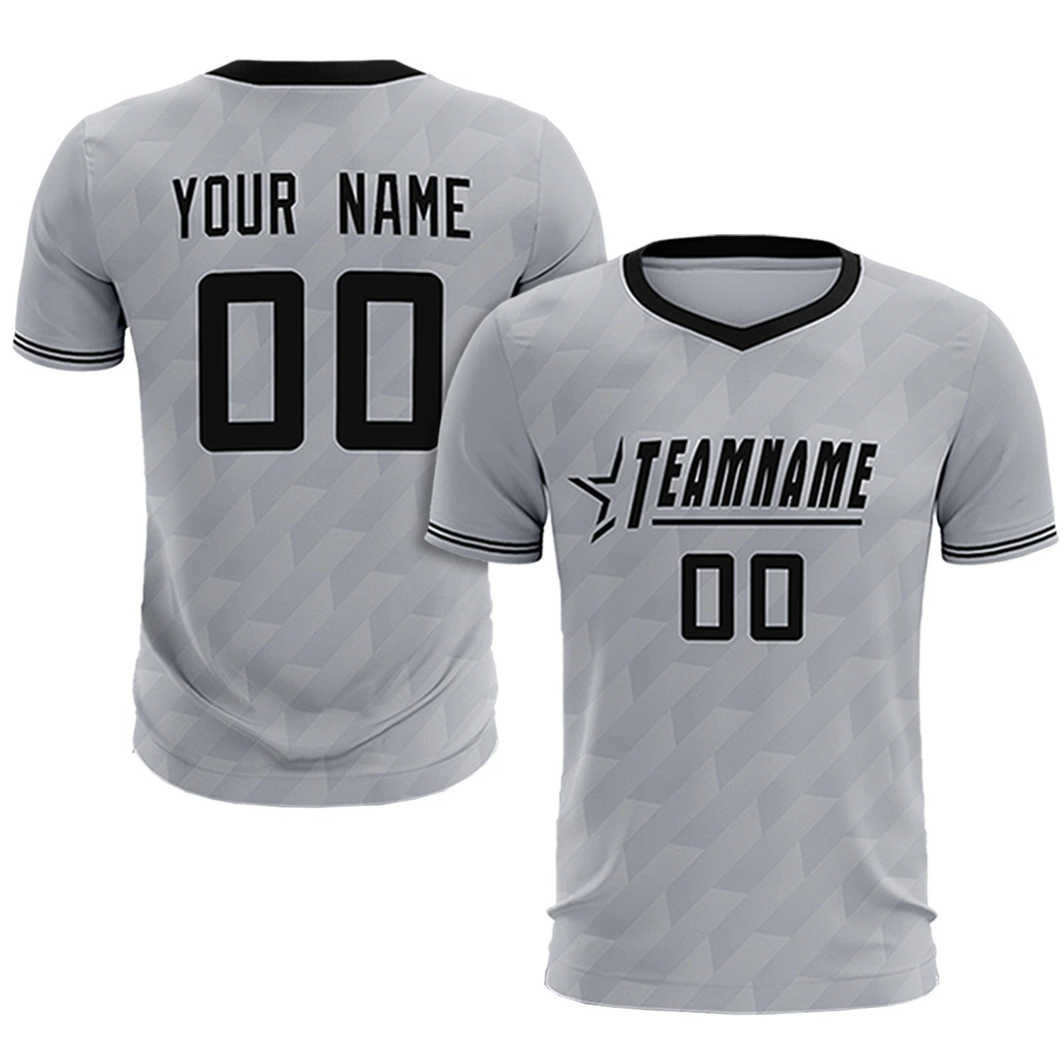 Custom Gray Black Training Uniform Soccer Sets Jersey