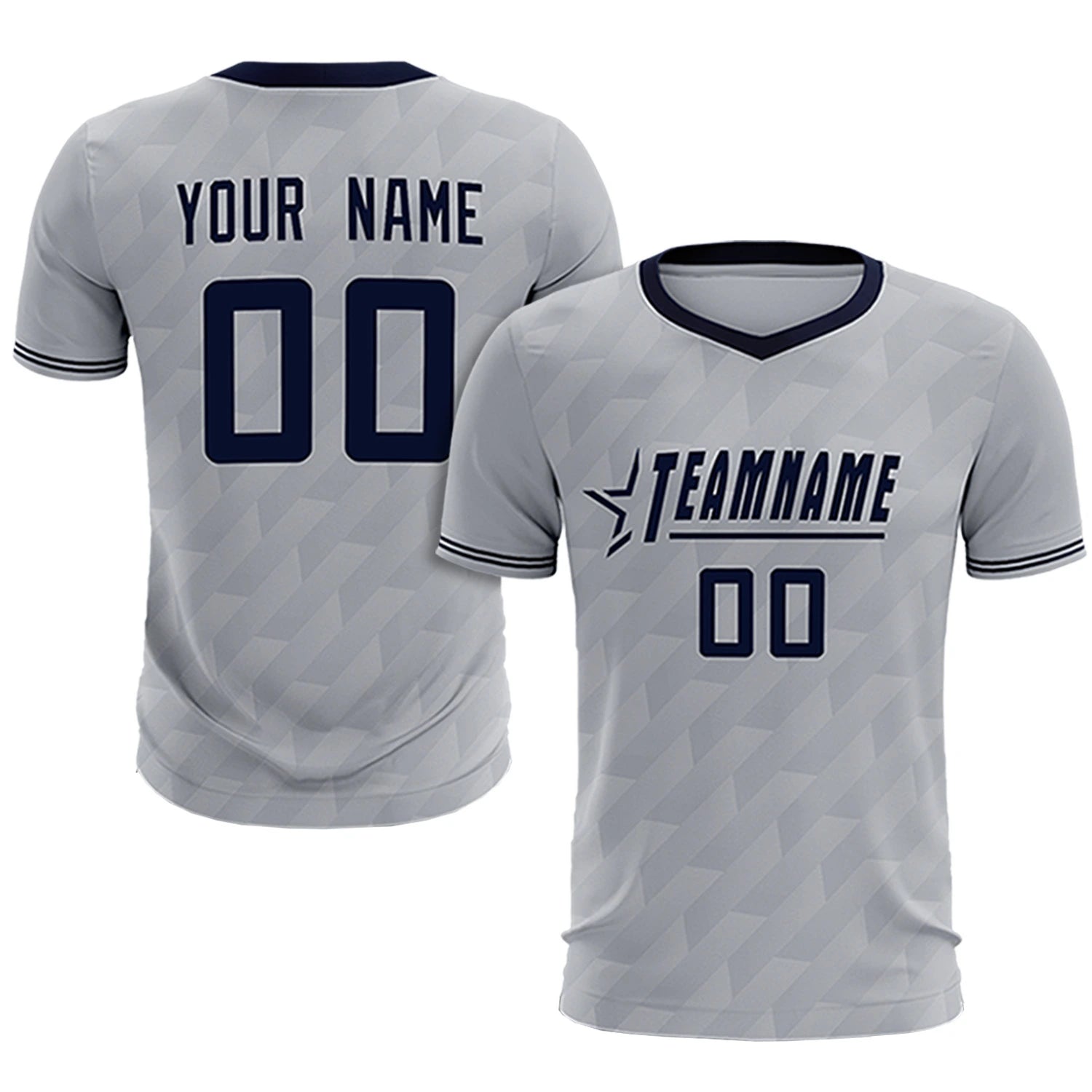 Custom Gray Navy Training Uniform Soccer Sets Jersey