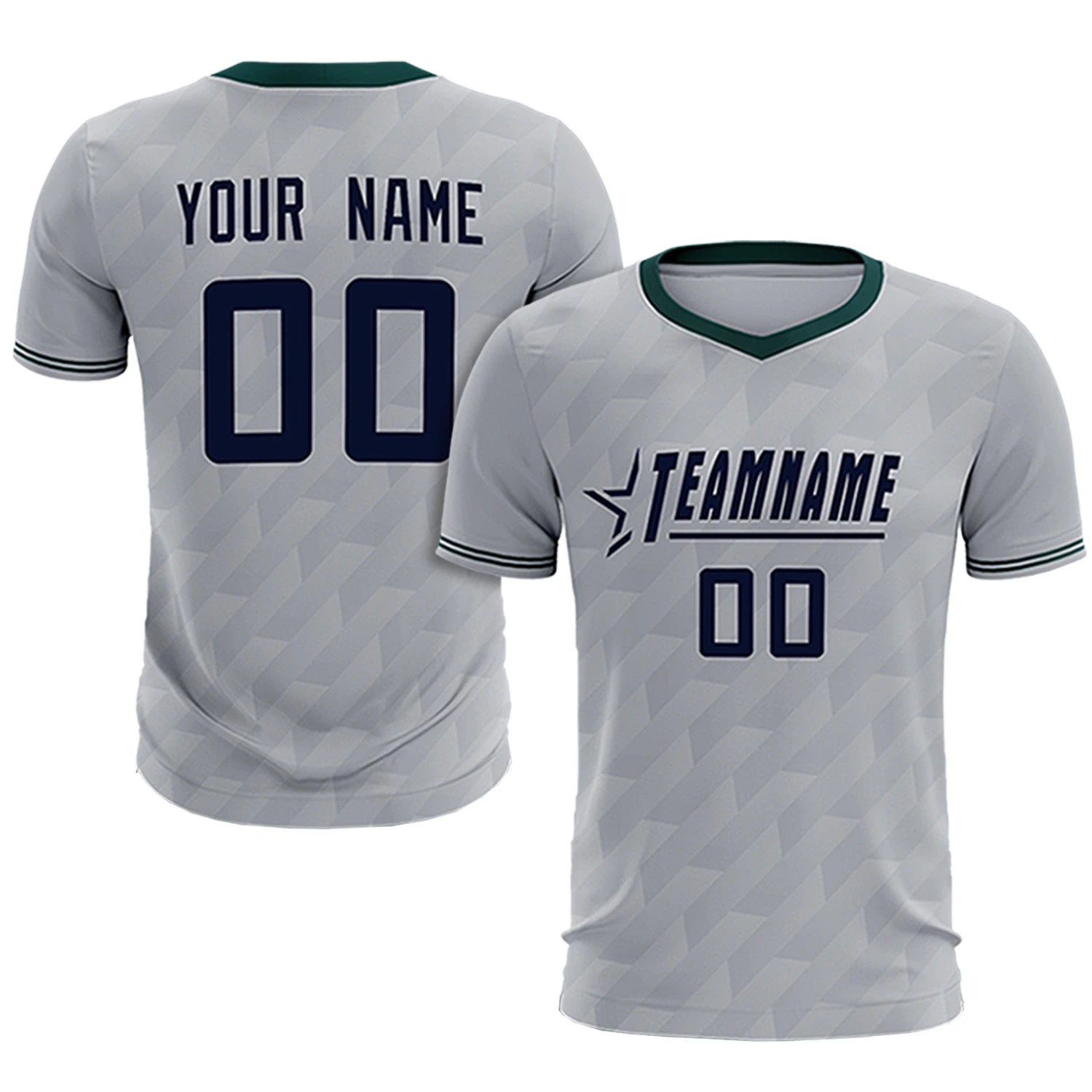 Custom Gray Midnight Green Training Uniform Soccer Sets Jersey