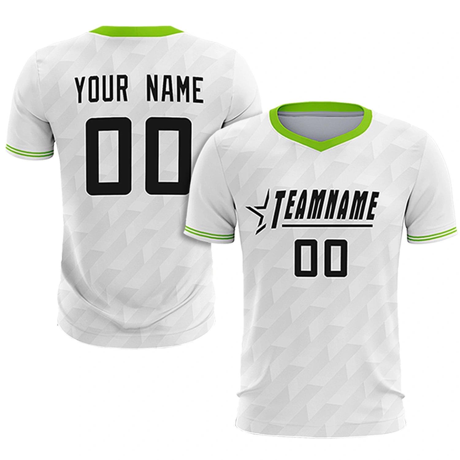 Custom White Neon Green Training Uniform Soccer Sets Jersey