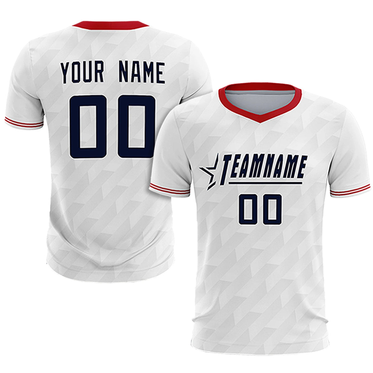 Custom White Red Training Uniform Soccer Sets Jersey