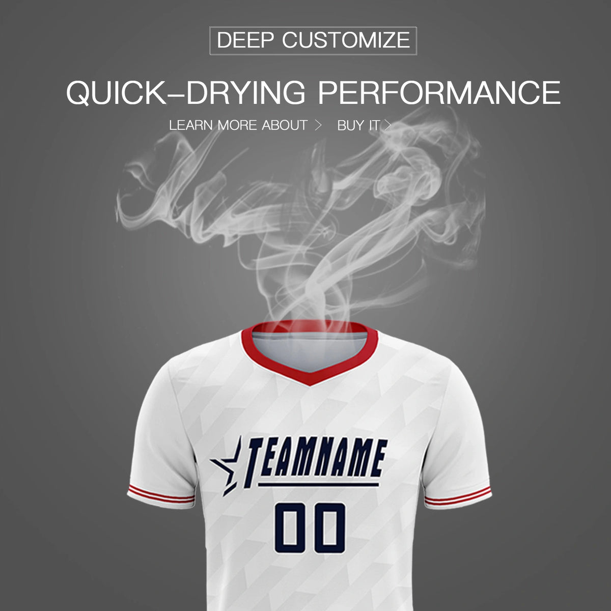 Custom White Red Training Uniform Soccer Sets Jersey