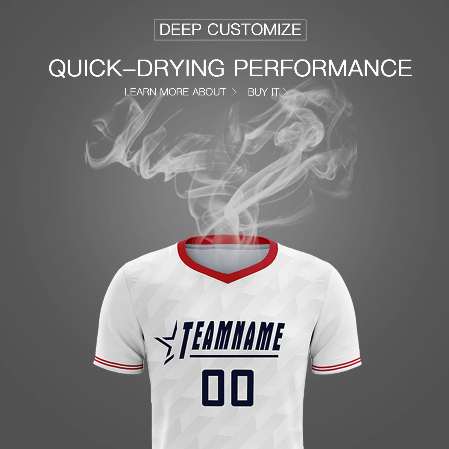 Custom White Red Training Uniform Soccer Sets Jersey