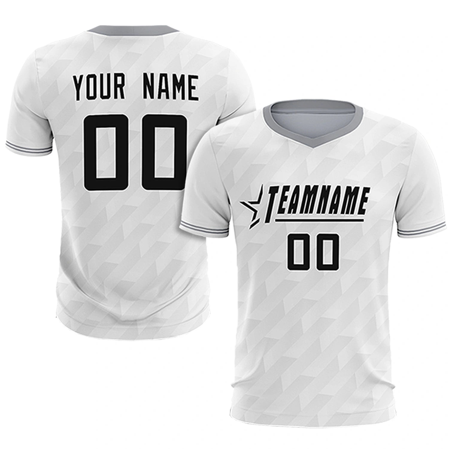 Custom White Gray Training Uniform Soccer Sets Jersey