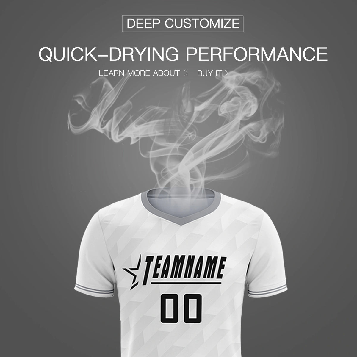 Custom White Gray Training Uniform Soccer Sets Jersey