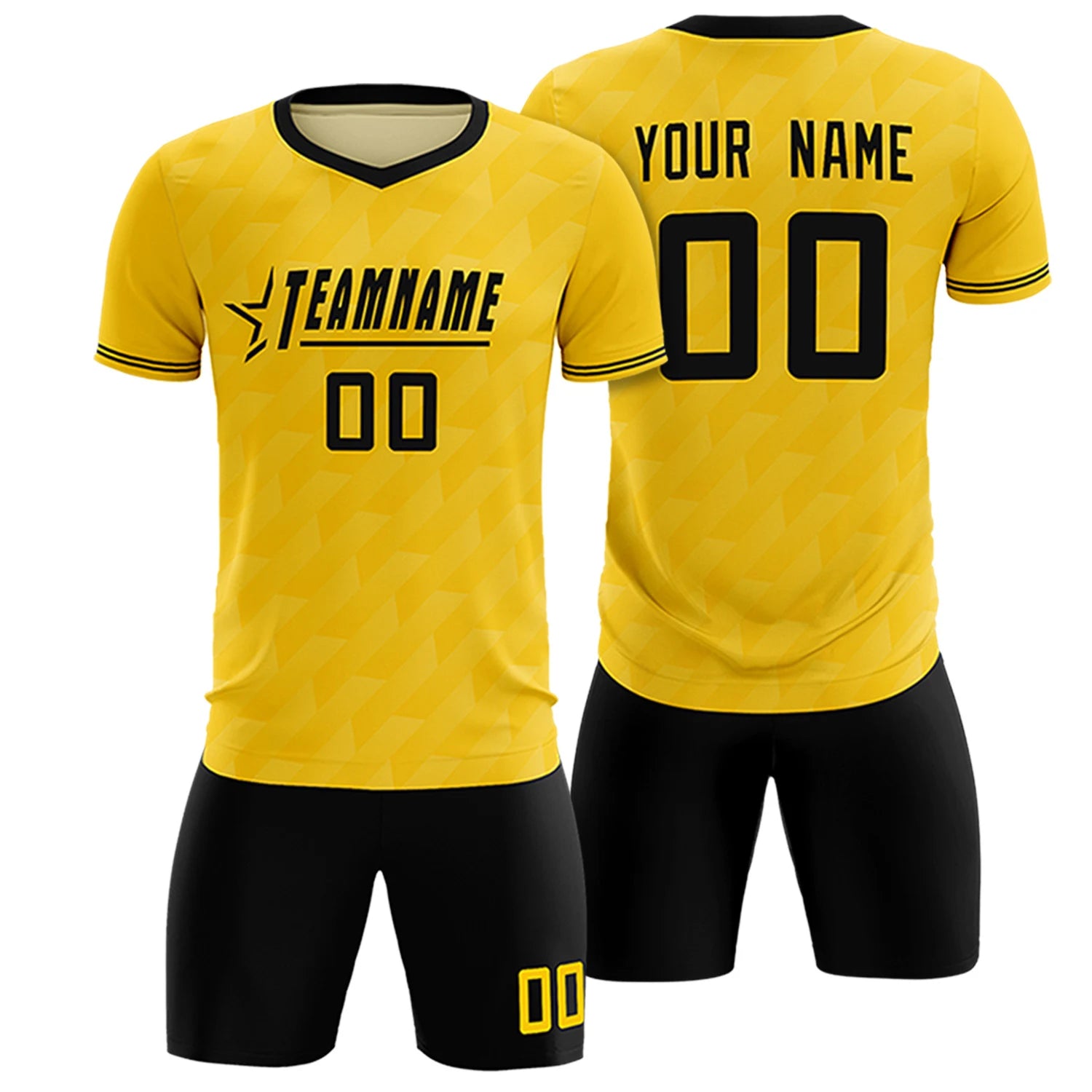 Custom Gold01 Black Training Uniform Soccer Sets Jersey