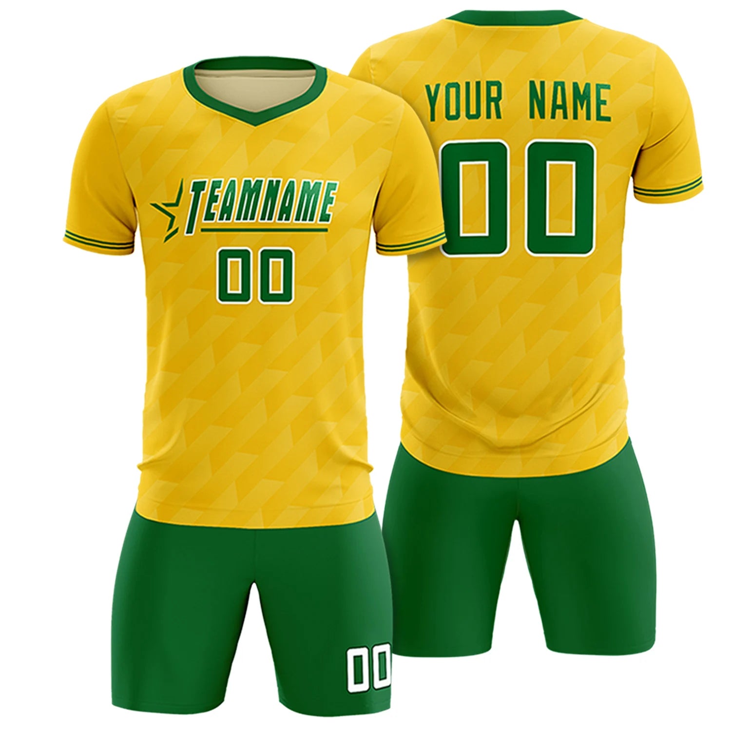 Custom Gold01 Kelly Green Training Uniform Soccer Sets Jersey