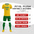 Custom Gold01 Kelly Green Training Uniform Soccer Sets Jersey