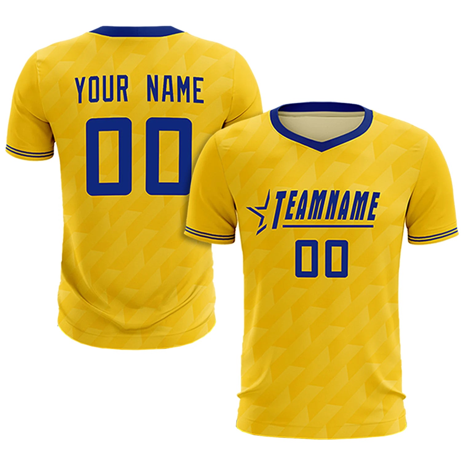 Custom Gold01 Royal Blue Training Uniform Soccer Sets Jersey