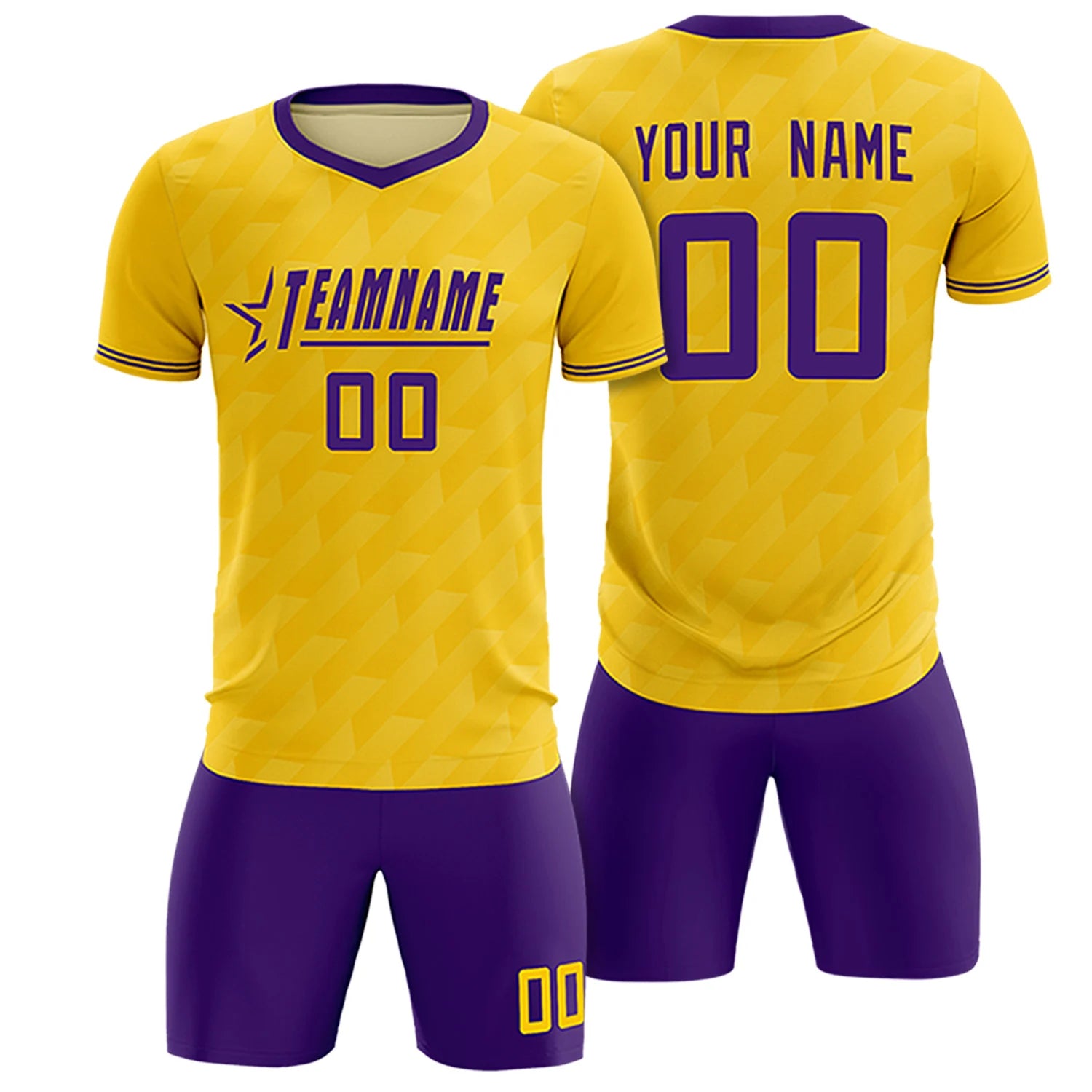 Custom Gold01 Purple Training Uniform Soccer Sets Jersey