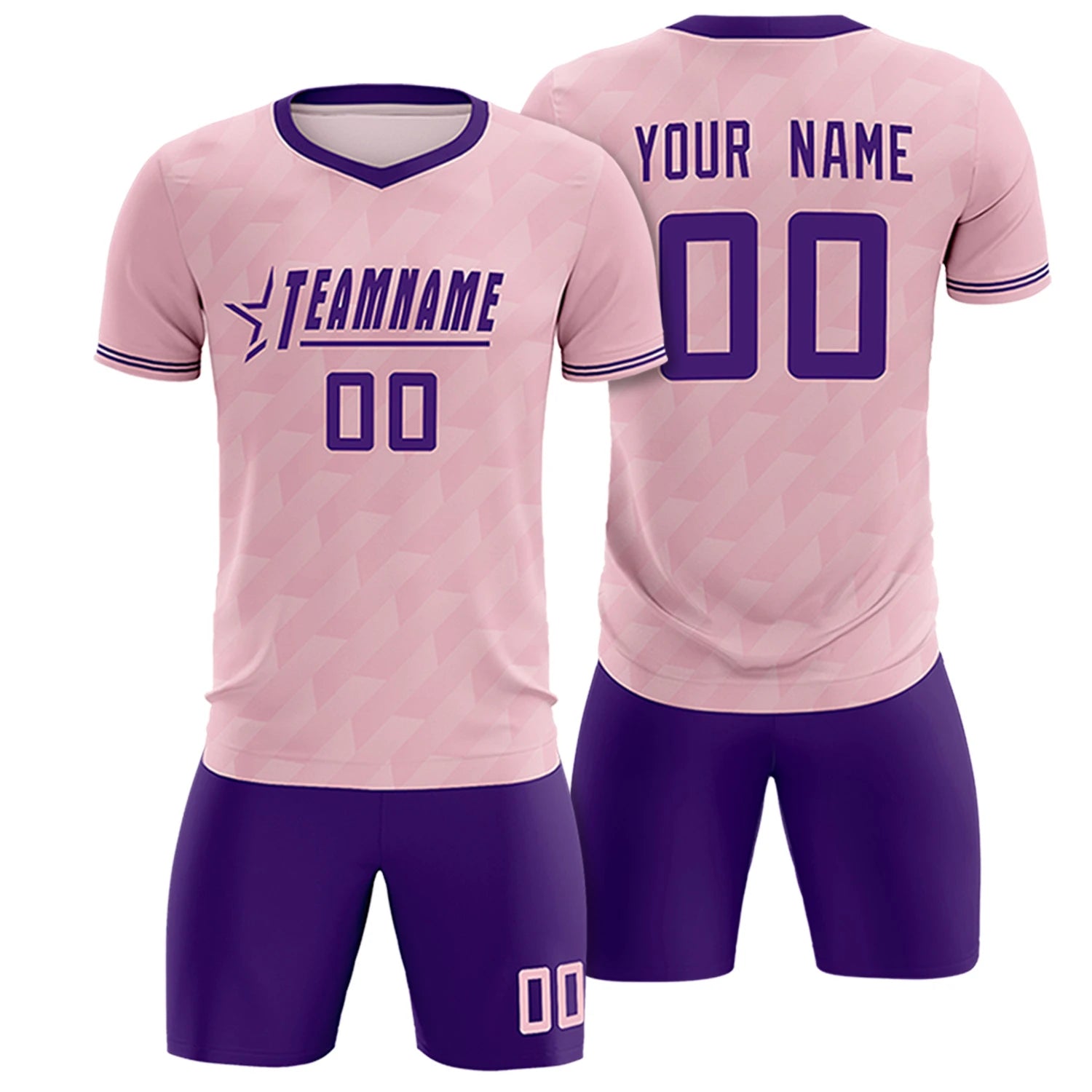 Custom Light Pink Purple Training Uniform Soccer Sets Jersey