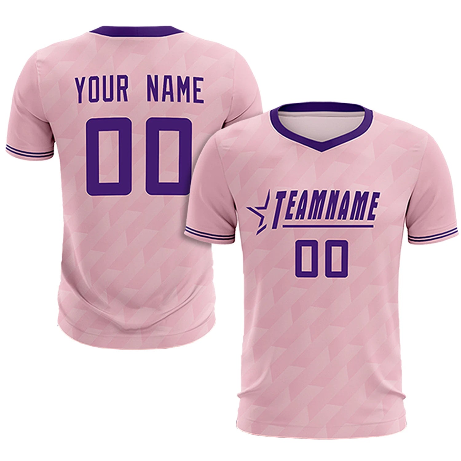 Custom Light Pink Purple Training Uniform Soccer Sets Jersey