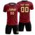 Custom Crimson Black Training Uniform Soccer Sets Jersey