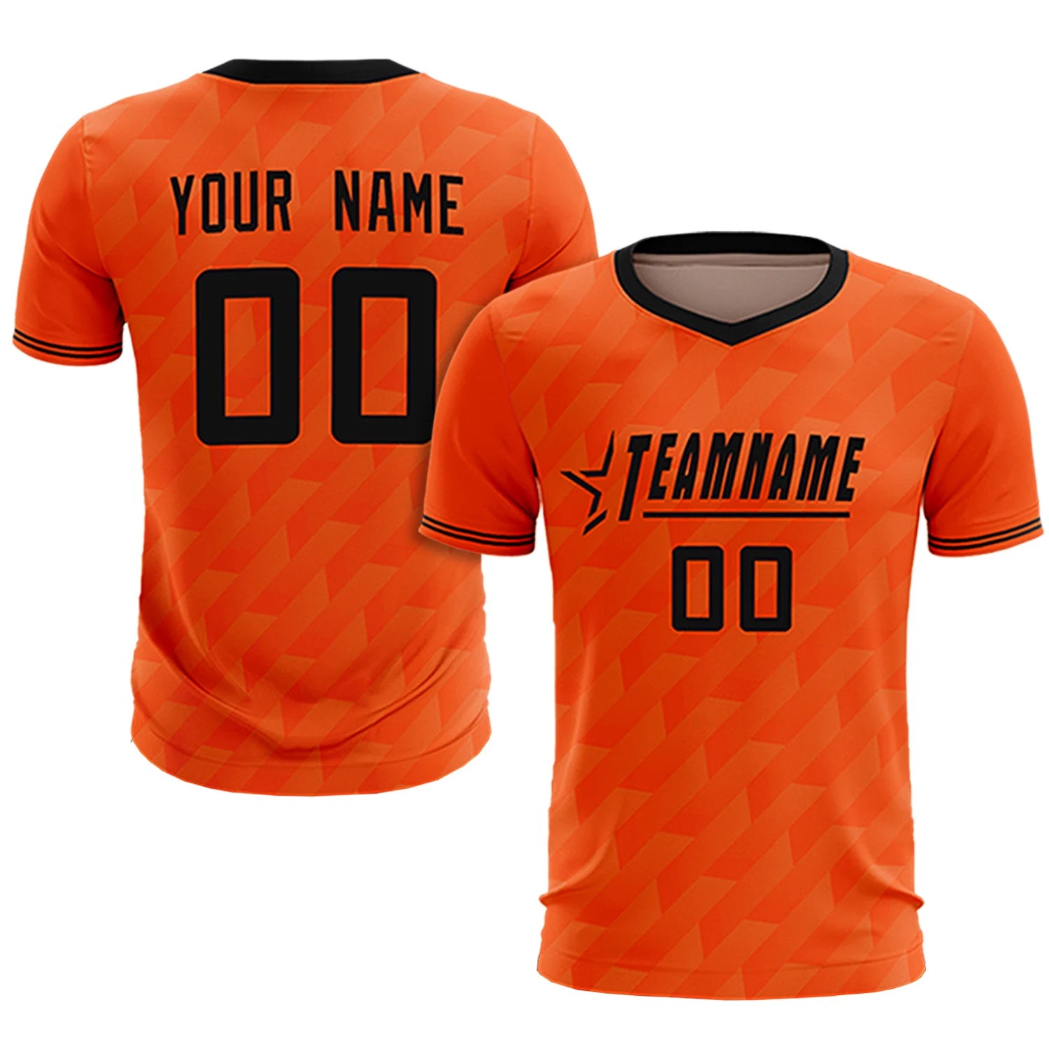 Custom Orange Black Training Uniform Soccer Sets Jersey