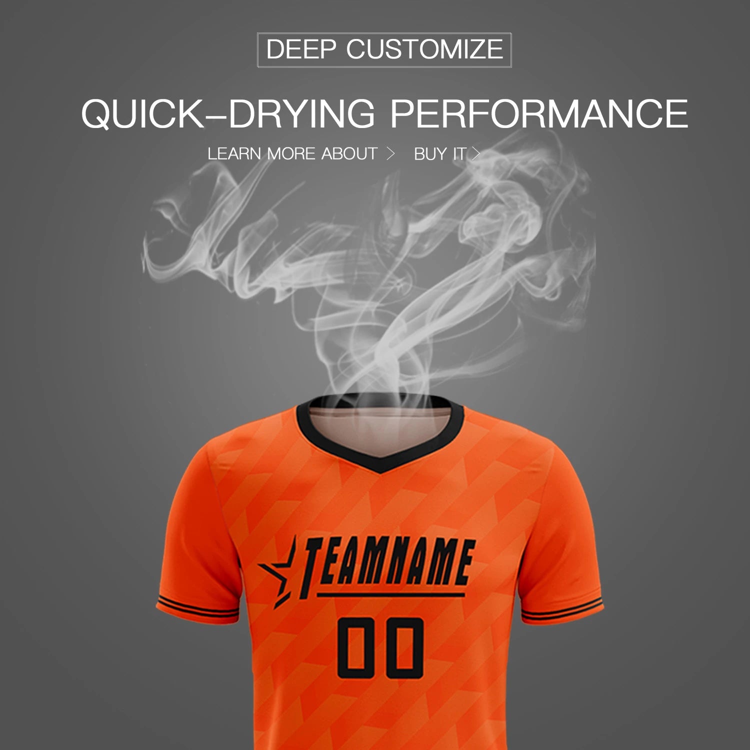 Custom Orange Black Training Uniform Soccer Sets Jersey