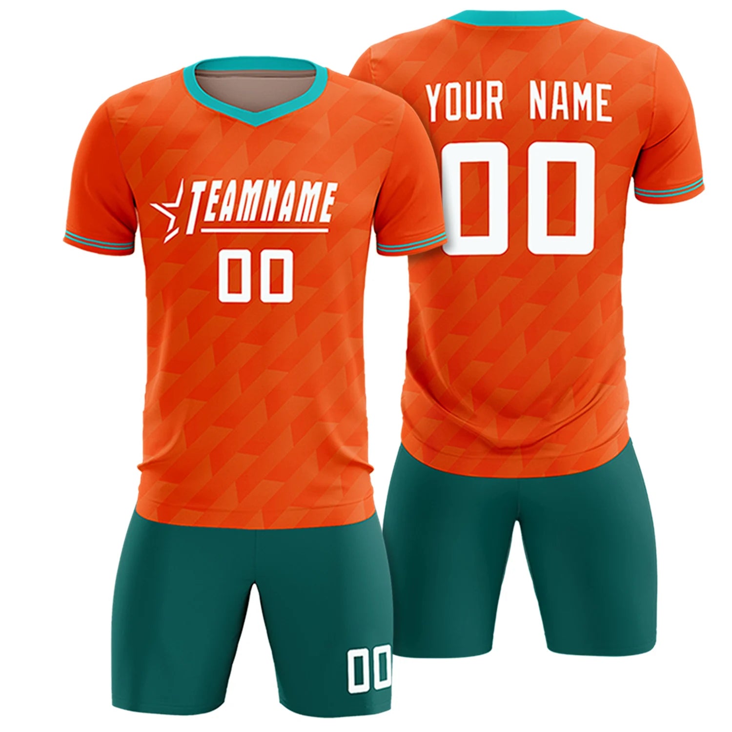 Custom Orange Bright Green Training Uniform Soccer Sets Jersey