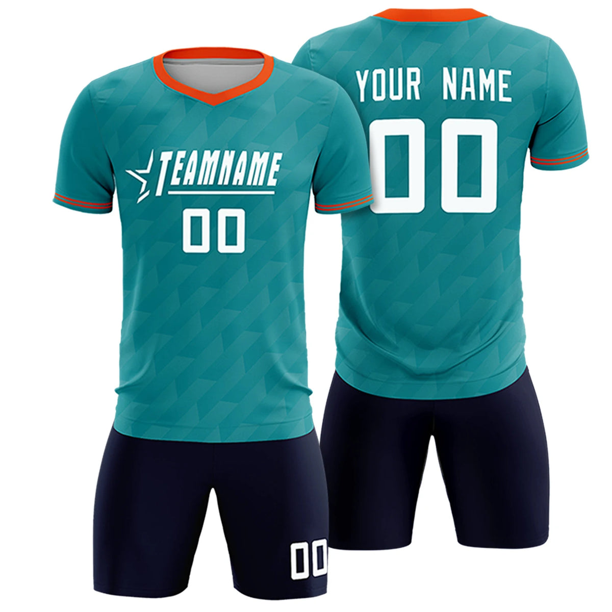 Custom Aqua Orange Training Uniform Soccer Sets Jersey