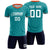 Custom Aqua Orange Training Uniform Soccer Sets Jersey