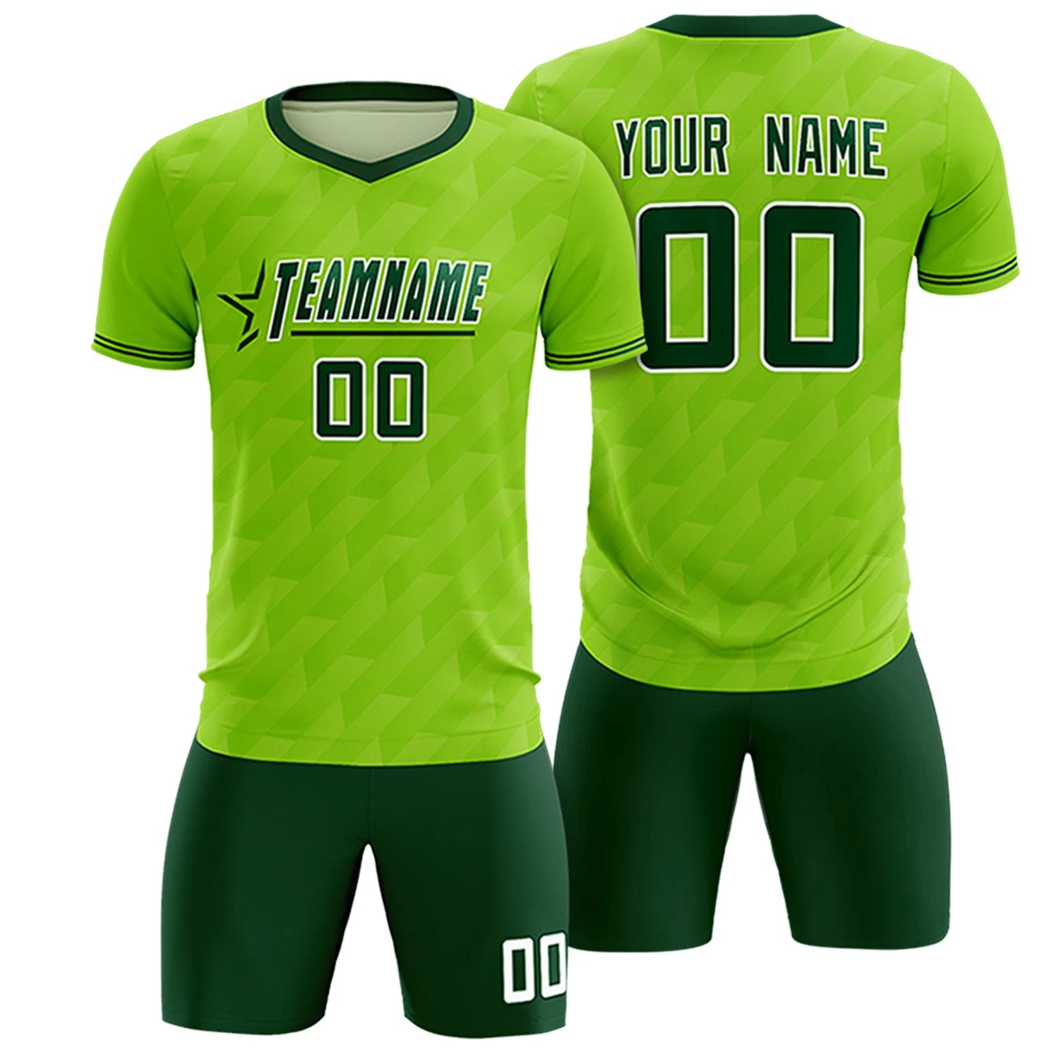 Custom Neon Green Green Training Uniform Soccer Sets Jersey